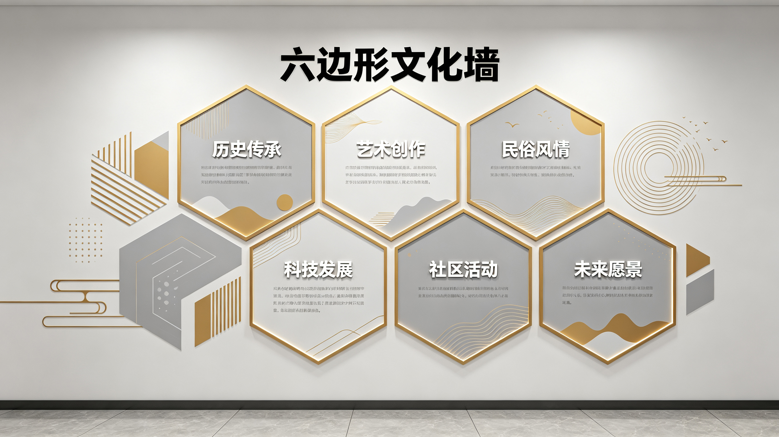 登封企业文化墙 | 六边形信息美学